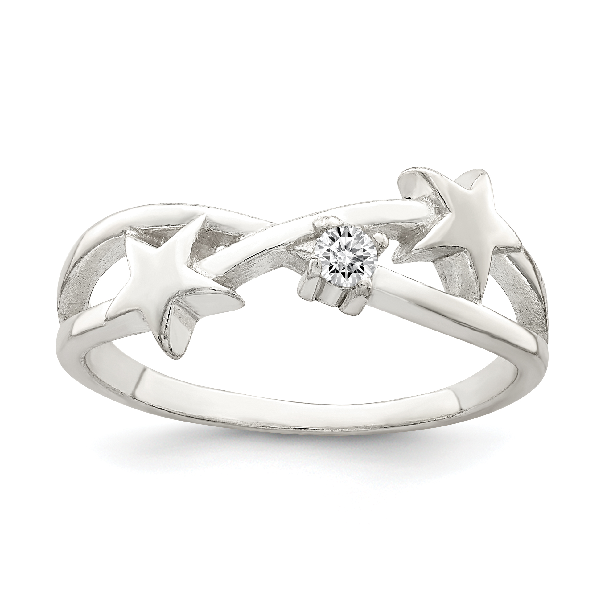 Sterling Silver CZ Star Ring (QR2390-7)