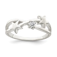 Sterling Silver CZ Star Ring view 1