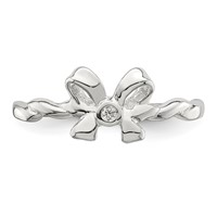 Sterling Silver CZ Bow Ring view 5