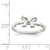 Sterling Silver CZ Bow Ring view 3