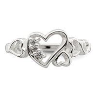 Sterling Silver CZ Heart Ring view 5