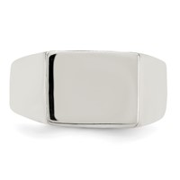 Sterling Silver 9x11mm Solid Back Signet Ring view 5