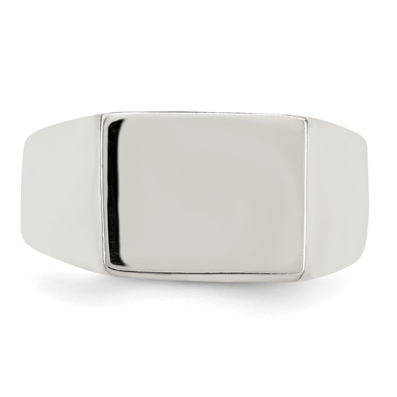 Sterling Silver 9x11mm Solid Back Signet Ring