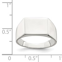 Sterling Silver 9x11mm Solid Back Signet Ring view 3