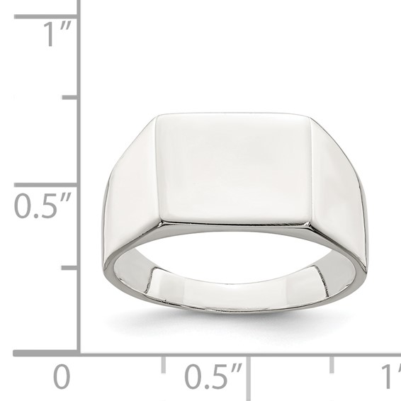Sterling Silver 9x11mm Solid Back Signet Ring
