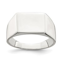 Sterling Silver 9x11mm Solid Back Signet Ring view 1