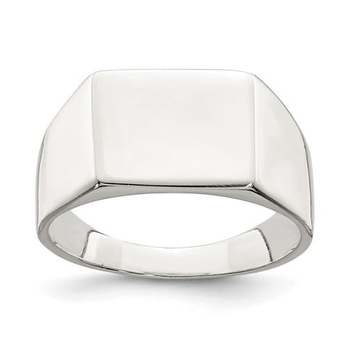 Sterling Silver 9x 11mm Solid Back Signet Ring