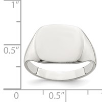 Sterling Silver 11x14mm Solid Back Signet Ring view 3