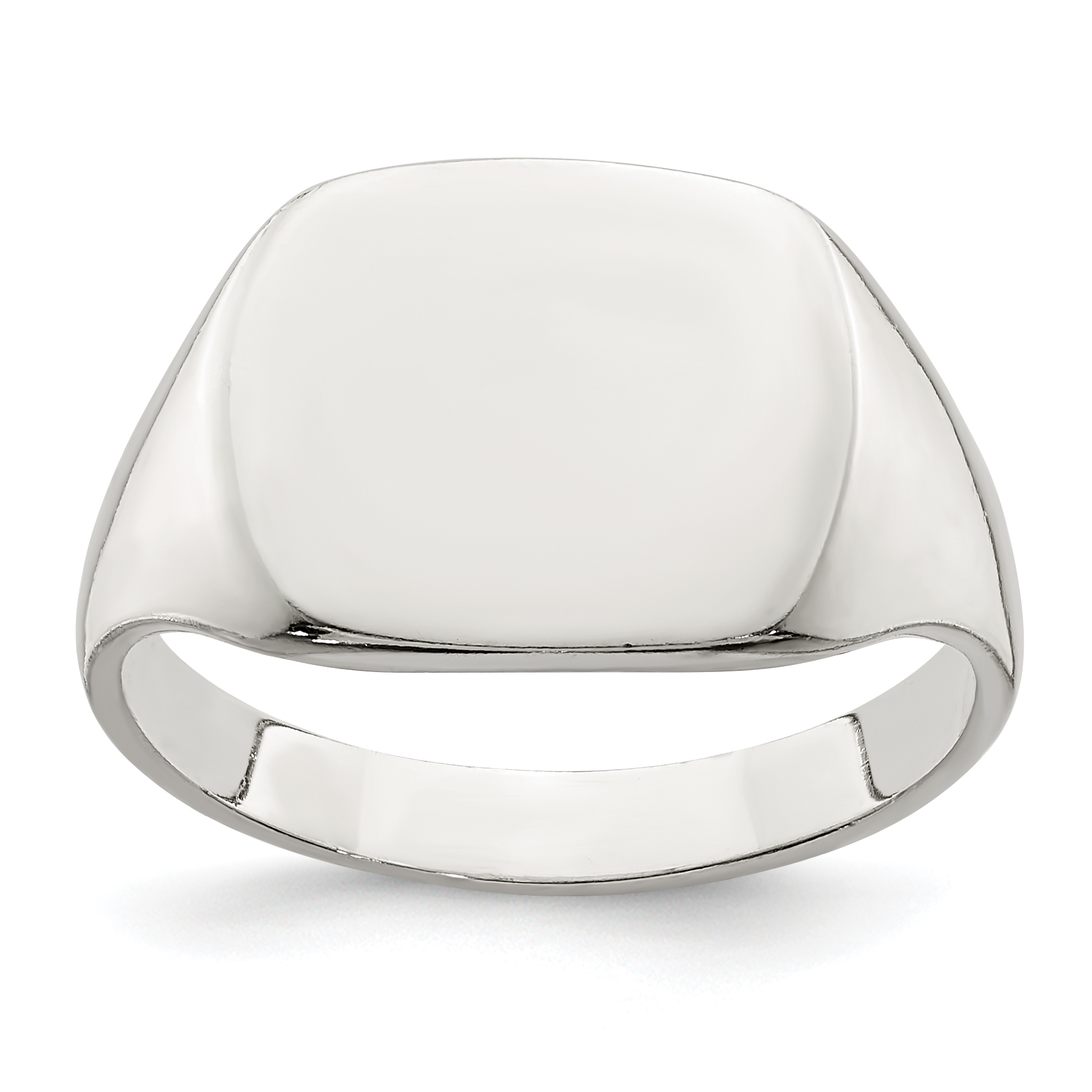 Sterling Silver 11x14mm Solid Back Signet Ring (QR2424-7)
