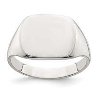 Sterling Silver 11x14mm Solid Back Signet Ring view 1