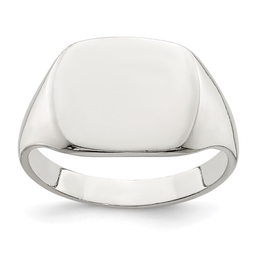 Sterling Silver 11x 14mm Solid Back Signet Ring