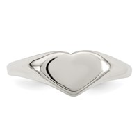 Sterling Silver Heart Signet Ring view 5