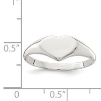 Sterling Silver Heart Signet Ring view 3