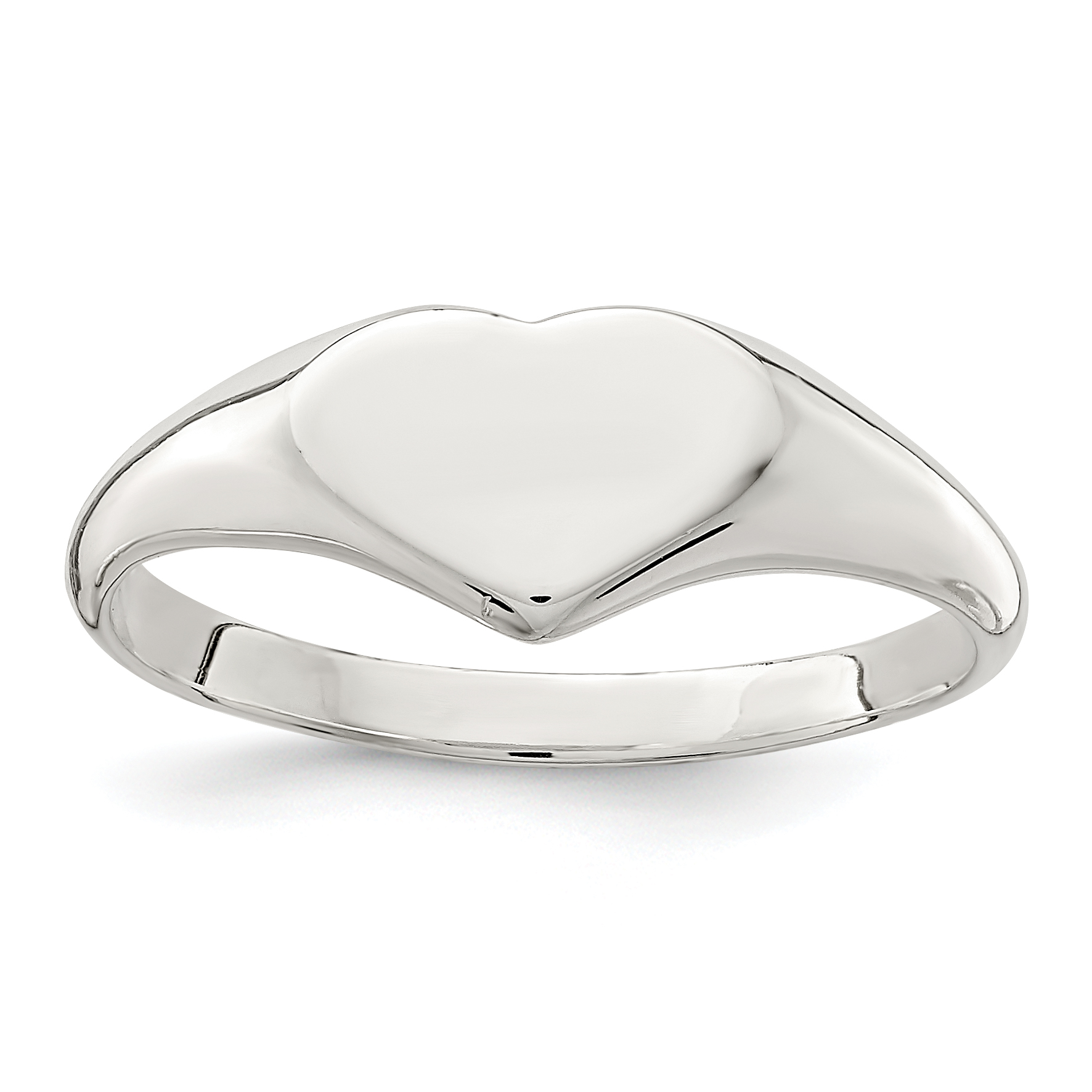 Sterling Silver Heart Signet Ring (QR2433-6)