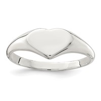 Sterling Silver Heart Signet Ring view 1