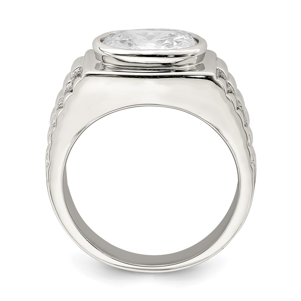 Sterling Silver Rhodium-plated Men's CZ Ring (QR2437-11)