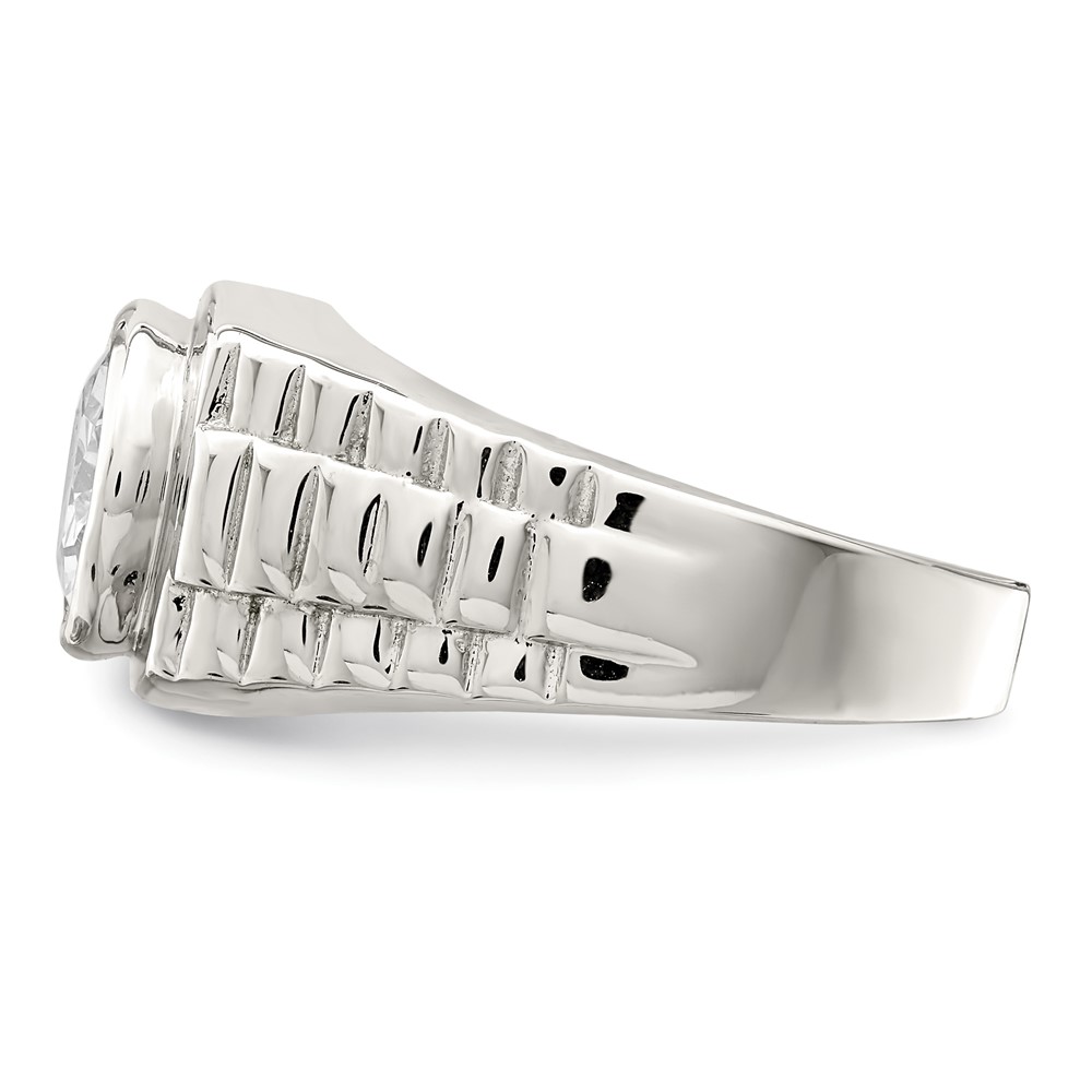 Sterling Silver Rhodium-plated Men's CZ Ring (QR2437-11)