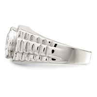 Sterling Silver Rhodium-plated Men's CZ Ring view 3