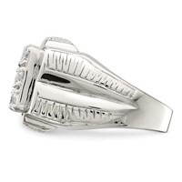 Sterling Silver Rhodium-plated Men's CZ Ring view 3