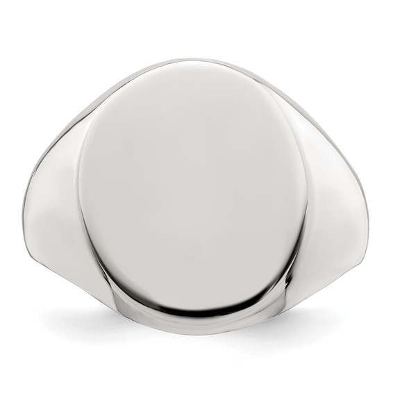 Sterling Silver 17x13mm Closed Back Signet Ring