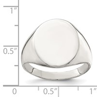 Sterling Silver 17x13mm Closed Back Signet Ring view 4