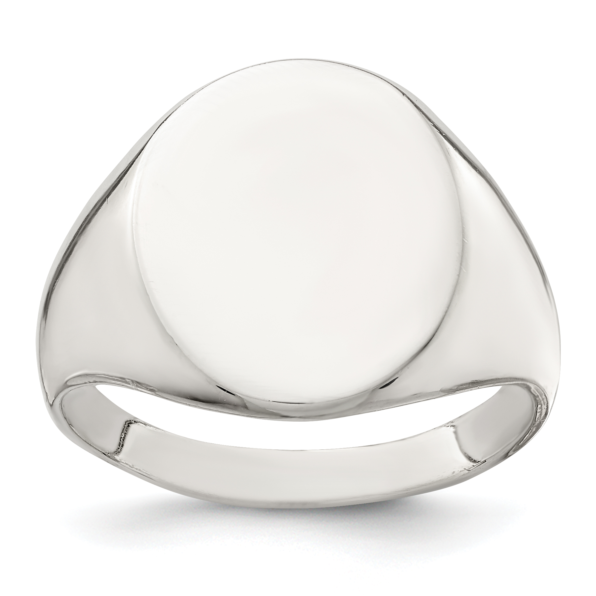 Sterling Silver 17x13mm Closed Back Signet Ring (QR2440-10)