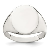 Sterling Silver 17x13mm Closed Back Signet Ring view 1