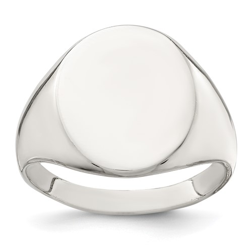 Sterling Silver 17x 13mm Closed Back Signet Ring