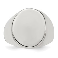 Sterling Silver 18x 14mm Open Back Signet Ring view 5