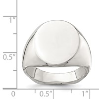 Sterling Silver 18x 14mm Open Back Signet Ring view 4