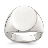 Sterling Silver 18x 14mm Open Back Signet Ring view 1