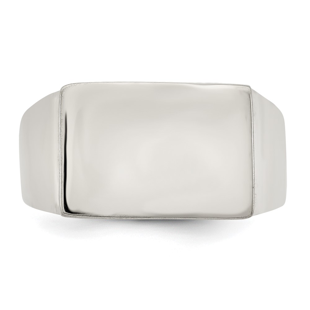 Sterling Silver 19x16mm Closed Back Signet Ring (QR2442-10)