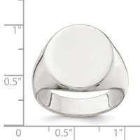 Sterling Silver 19x16mm Closed Back Signet Ring view 4