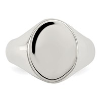 Sterling Silver 15x 12mm Closed Back Signet Ring view 5