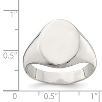 Sterling Silver 15x 12mm Closed Back Signet Ring view 4