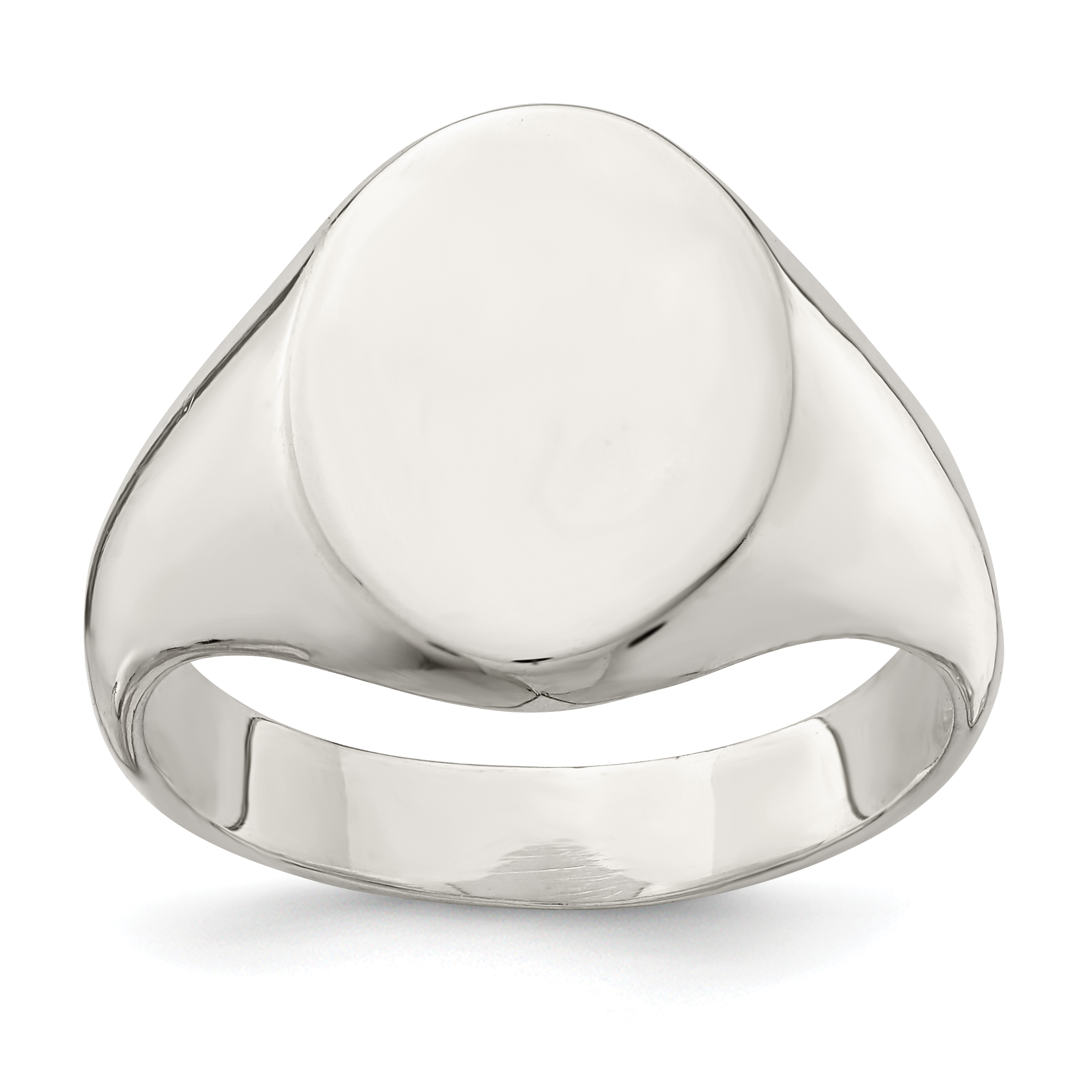 Sterling Silver 15x12mm Closed Back Signet Ring (QR2443-10)