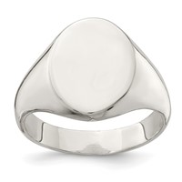 Sterling Silver 15x 12mm Closed Back Signet Ring view 1