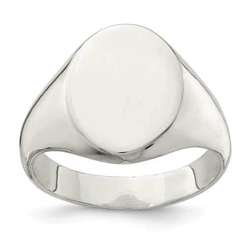 Sterling Silver 15x 12mm Closed Back Signet Ring