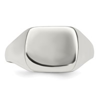 Sterling Silver 12x 12mm Closed Back Signet Ring view 5