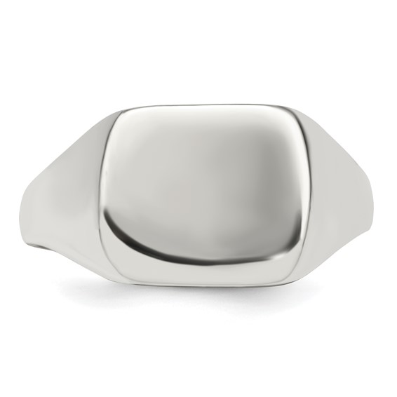 Sterling Silver 12x12mm Closed Back Signet Ring
