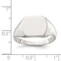 Sterling Silver 12x 12mm Closed Back Signet Ring view 4