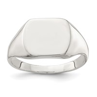 Sterling Silver 12x 12mm Closed Back Signet Ring view 1