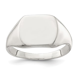 Sterling Silver 12x12mm Closed Back Signet Ring