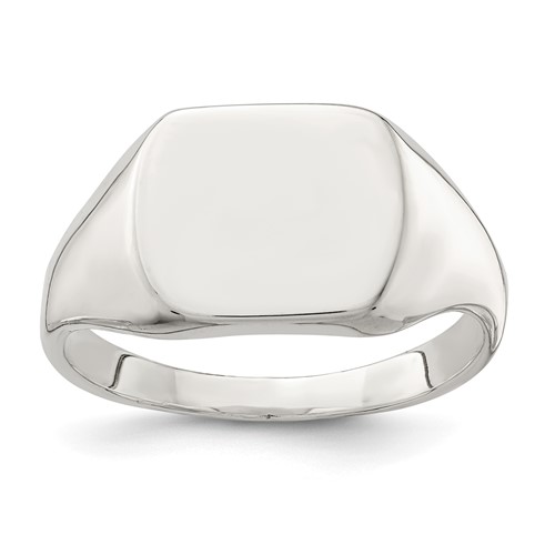 Sterling Silver 12x 12mm Closed Back Signet Ring
