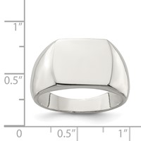 Sterling Silver 12x 15mm Open Back Signet Ring view 4