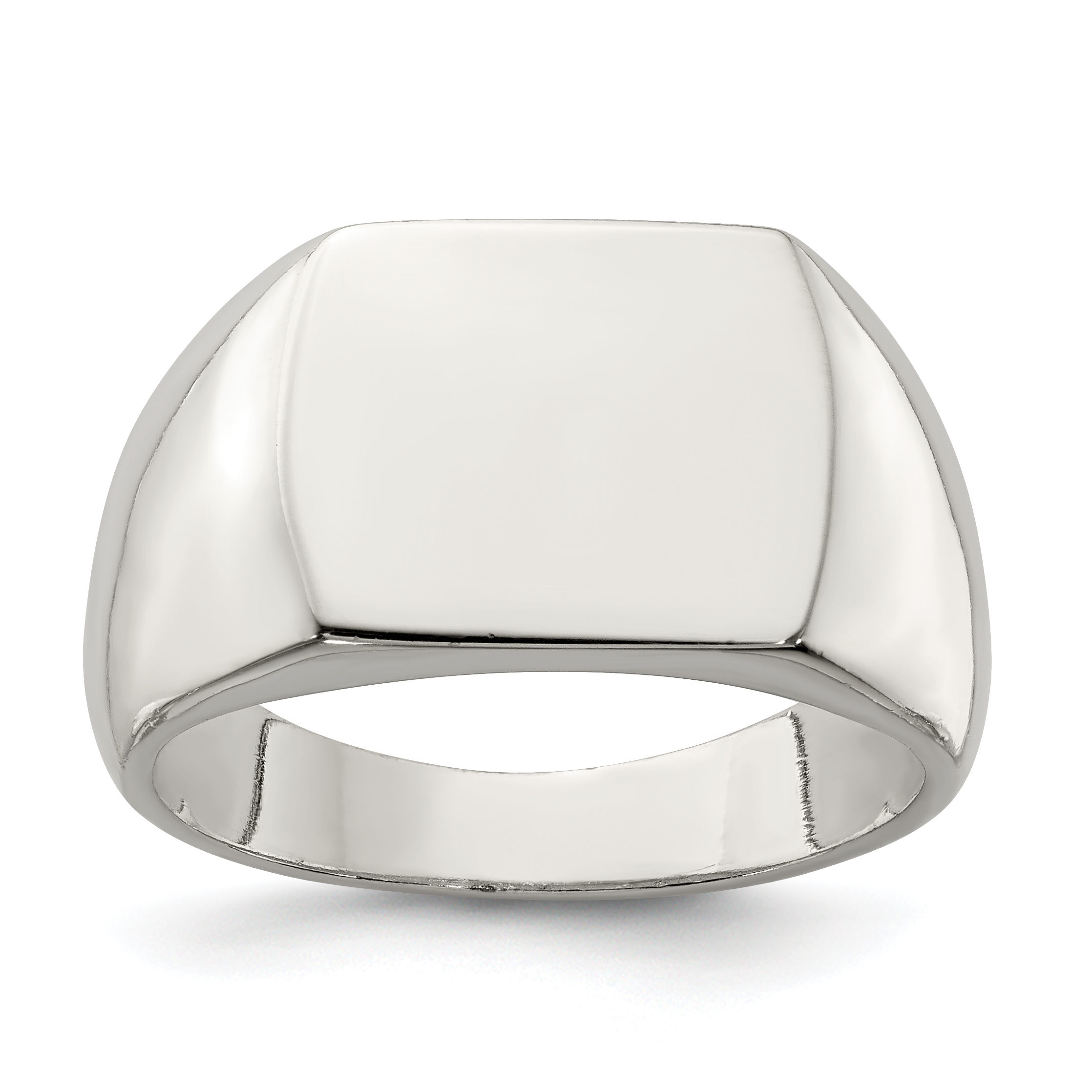 Sterling Silver 12x15mm Open Back Signet Ring (QR2446-10)