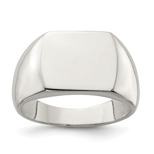 Sterling Silver 12x 15mm Open Back Signet Ring