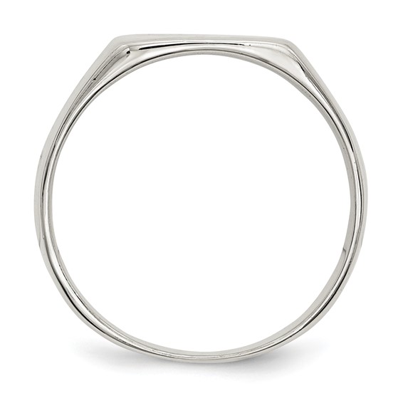 Sterling Silver 11x12mm Closed Back Signet Ring