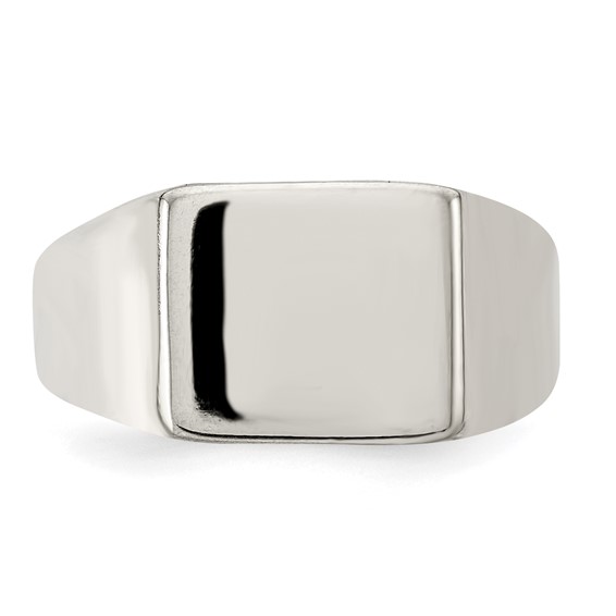 Sterling Silver 11x12mm Closed Back Signet Ring
