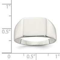 Sterling Silver 11x 12mm Closed Back Signet Ring view 4